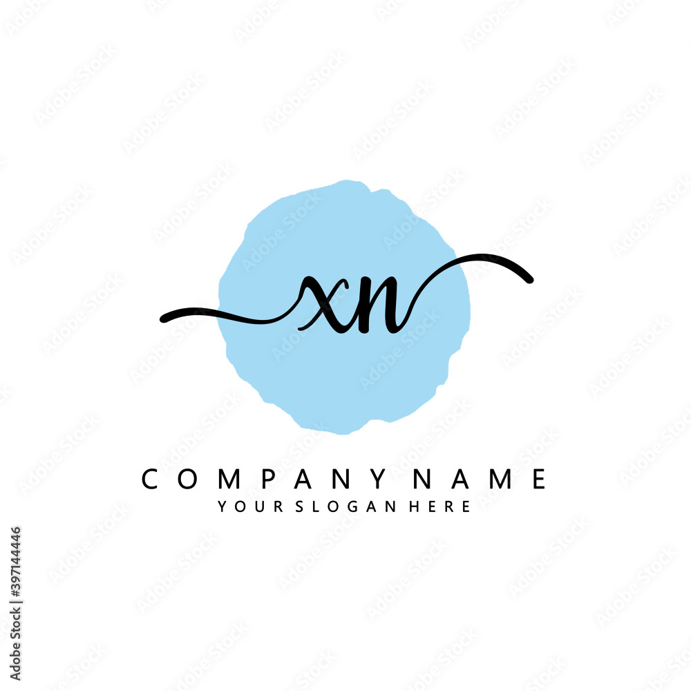 XN Initial handwriting logo template vector XN Initial handwriting logo template vector