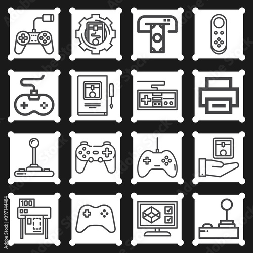 16 pack of peripheral  lineal web icons set