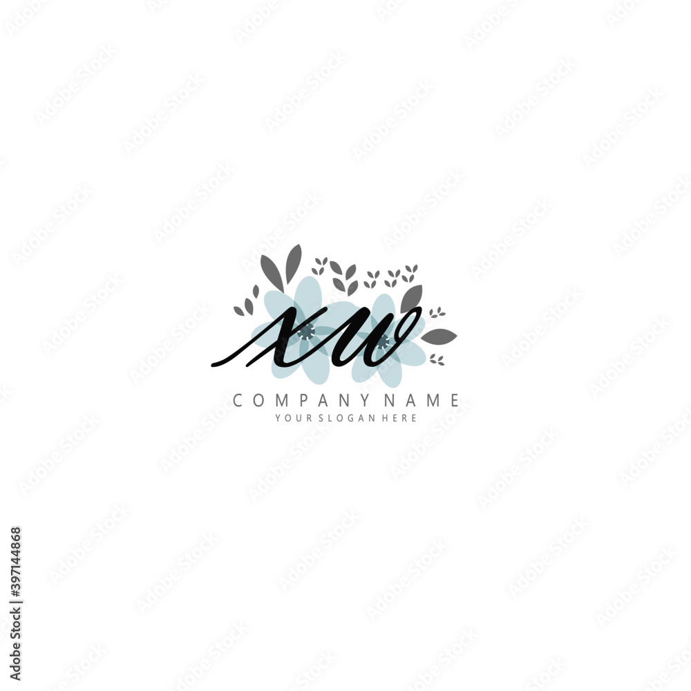XW Initial handwriting logo template vector XW Initial handwriting logo template vector