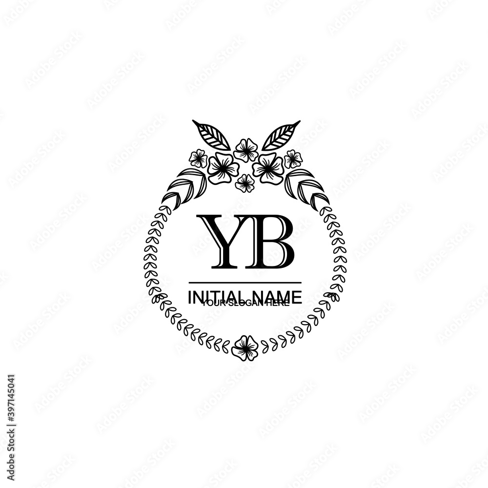 YB Initial handwriting logo template vector YB Initial handwriting logo template vector
