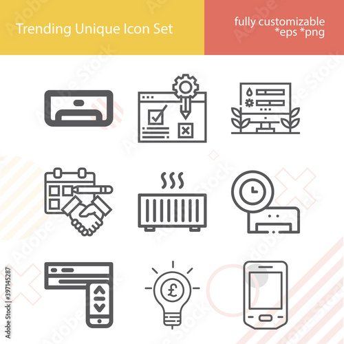 Simple set of premise related lineal icons.