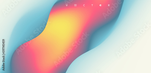 Lava flows with their glowing, red-and-orange rivers of fire. Hot surface and smoke. Abstract background. Vector illustration.