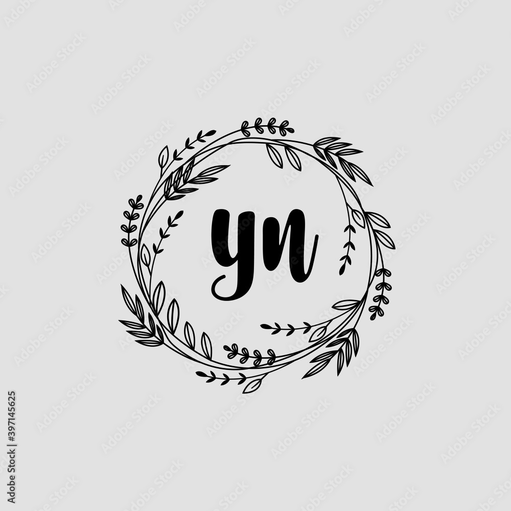 YN Initial handwriting logo template vector YN Initial handwriting logo template vector