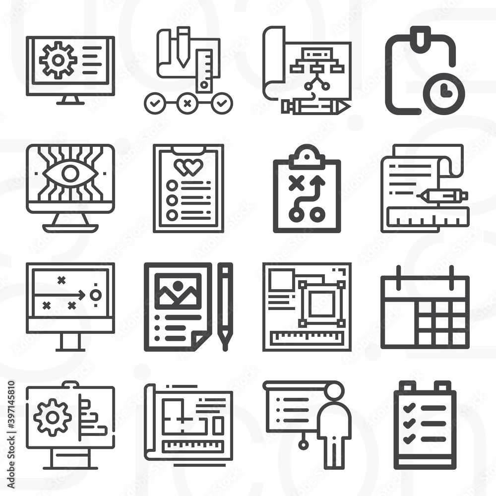 16 pack of coordination lineal web icons set 16 pack of coordination lineal web icons set