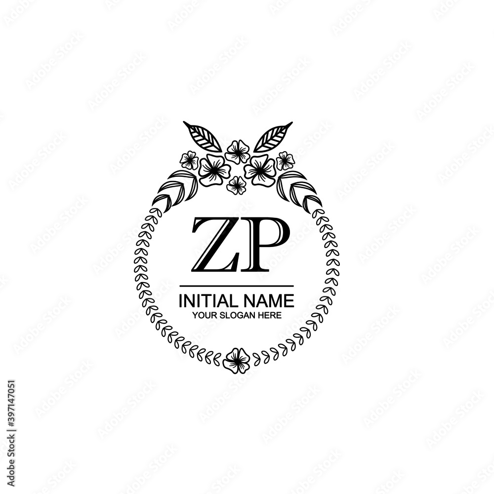 ZP Initial handwriting logo template vector ZP Initial handwriting logo template vector