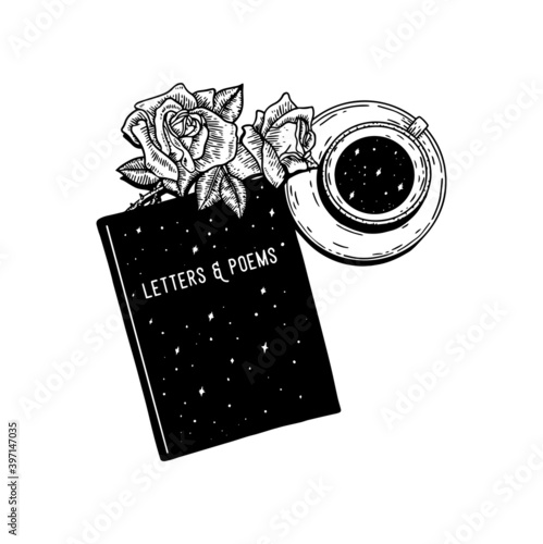 Hand drawn letter and poetry book