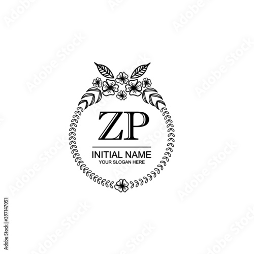ZP Initial handwriting logo template vector 