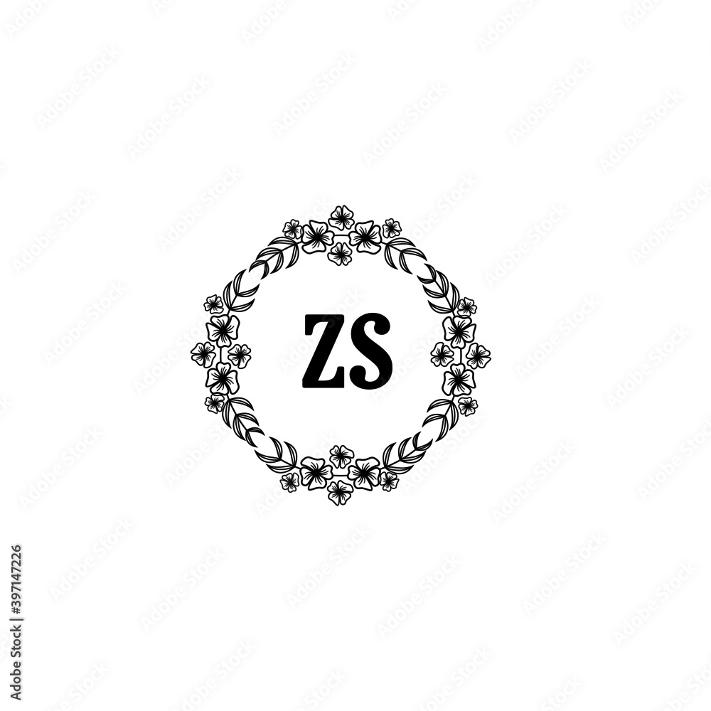 ZS Initial handwriting logo template vector ZS Initial handwriting logo template vector