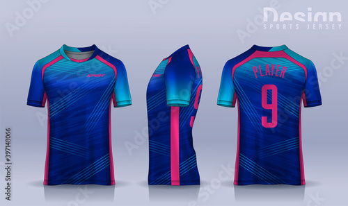 t-shirt sport design template, Soccer jersey mockup for football club. uniform front and back view.