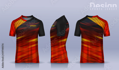 t-shirt sport design template, Soccer jersey mockup for football club. uniform front and back view.