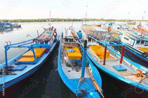 Tanjung Pandan Port in Belitung  Bangka Belitung  Indonesia where fishing boats can be found.