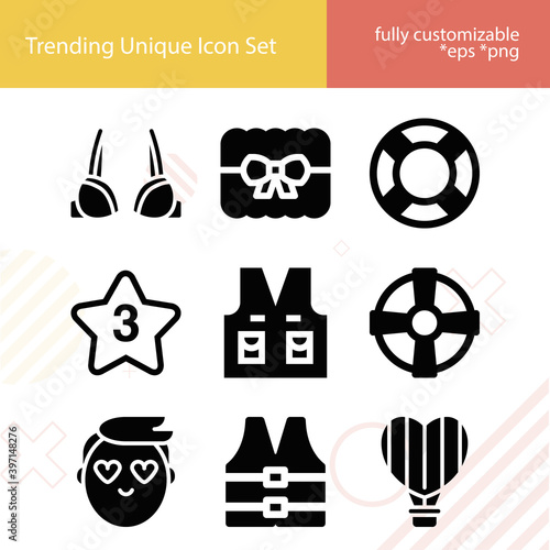 Simple set of sexes related filled icons.