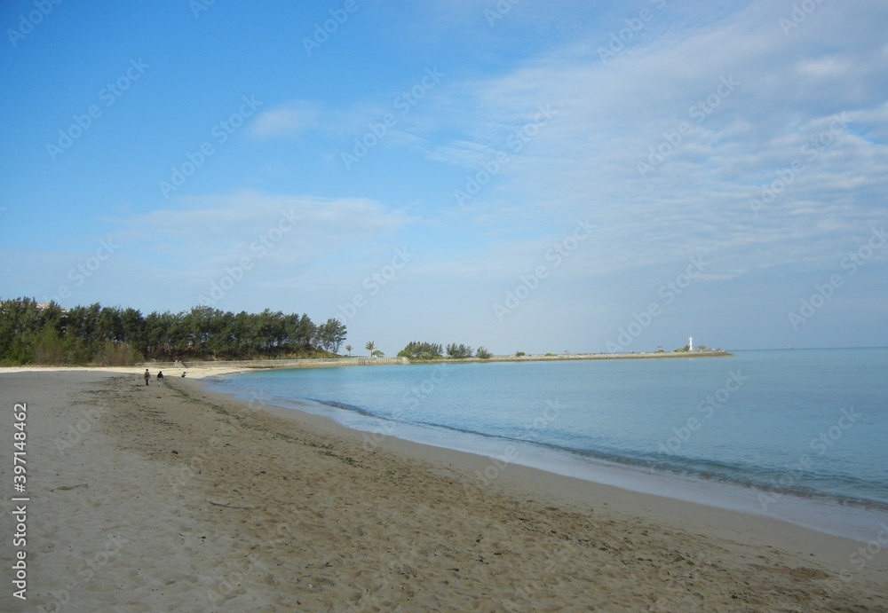 日本の沖縄の砂浜