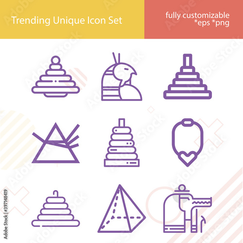 Simple set of cairo related lineal icons.