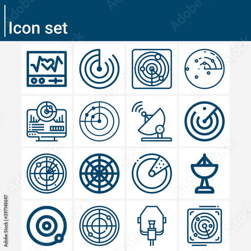 Simple set of doppler related lineal icons.