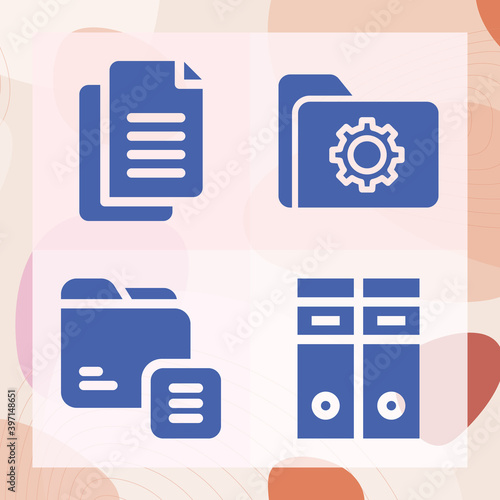 Simple set of bureaucracy related filled icons