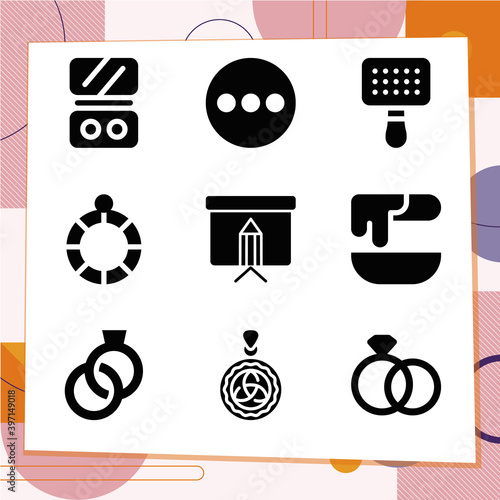Simple set of 9 icons related to introduction