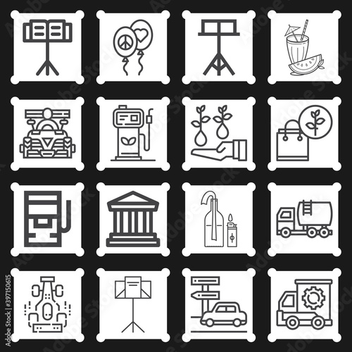 16 pack of perspective  lineal web icons set