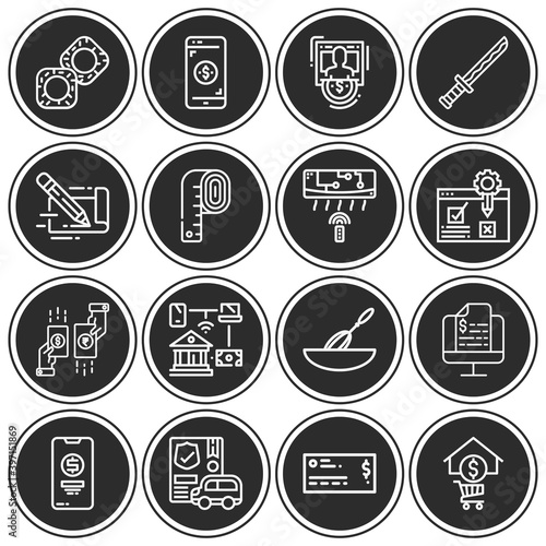 16 pack of pre  lineal web icons set
