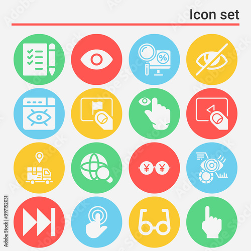 16 pack of quest  filled web icons set