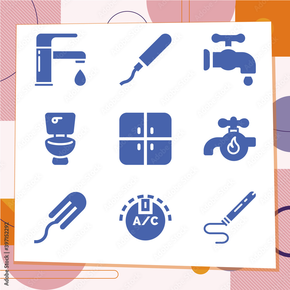 Simple set of 9 icons related to settling Simple set of 9 icons related to settling
