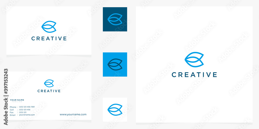 set creative of abstract icon logo template with letter c monogram set creative of abstract icon logo template with letter c monogram