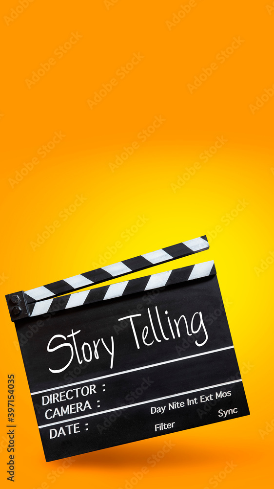 story telling text title on film slate