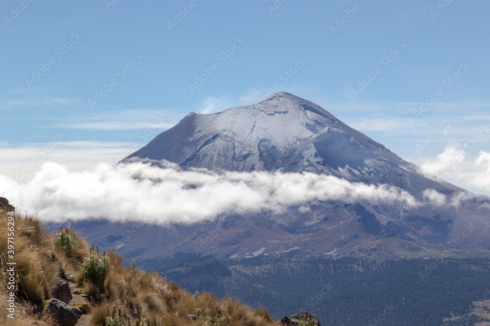 Closeup shot of the volcano Popocatepetl in Mexico Closeup shot of the volcano Popocatepetl in Mexico