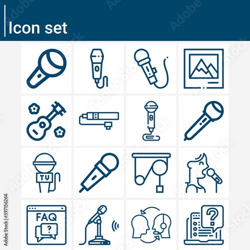 Simple set of audience related lineal icons.