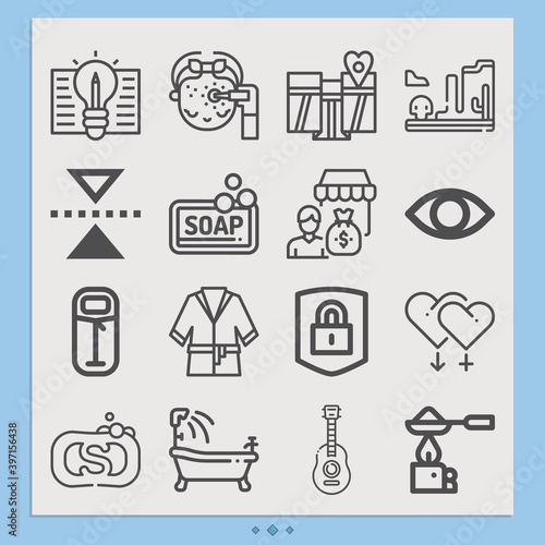 Simple set of beauty related lineal icons.