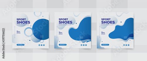 Shoes social media banner, post templates design 
