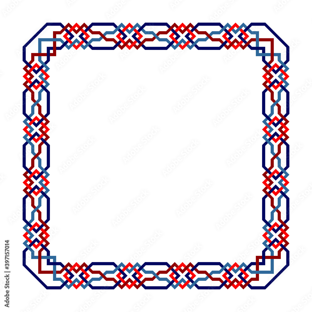 vector square frame. islamic pattern. ancient repeated motif ...