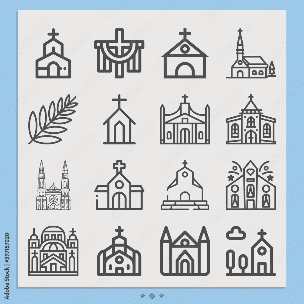 Simple set of praise related lineal icons.