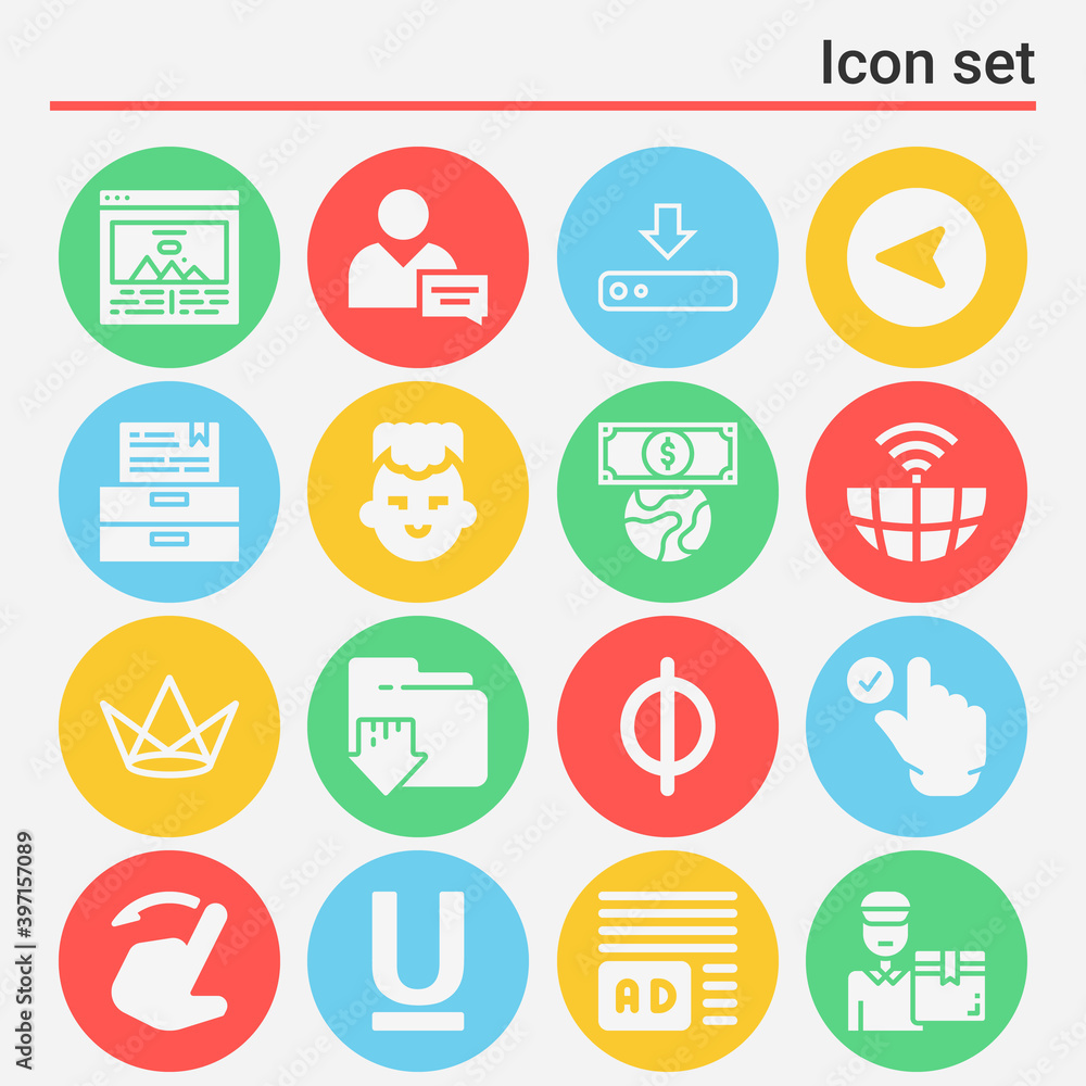 16 pack of app filled web icons set 16 pack of app filled web icons set