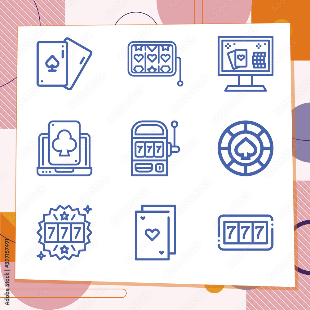 Simple set of 9 icons related to credited Simple set of 9 icons related to credited