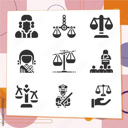Simple set of 9 icons related to of nature