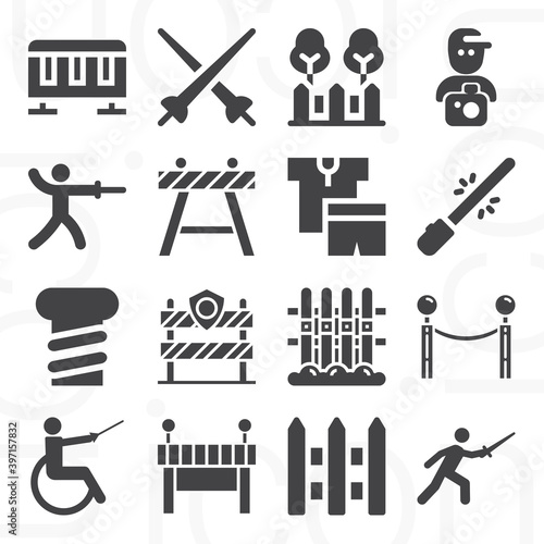 16 pack of offensive activity  filled web icons set