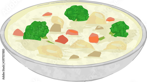 シンプルなクリームシチューのイラスト
