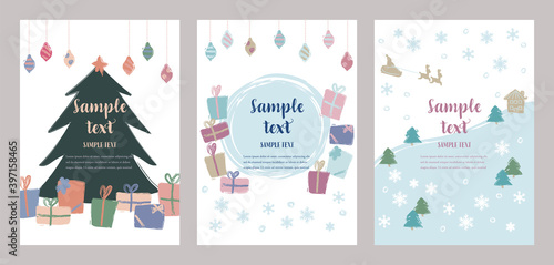 クリスマスカード　手描き　かわいい　イラスト1