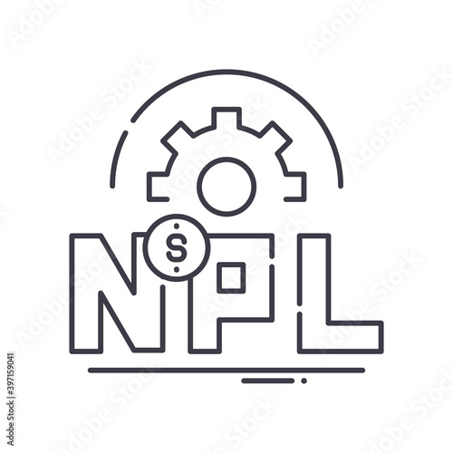 Npl icon, linear isolated illustration, thin line vector, web design sign, outline concept symbol with editable stroke on white background.