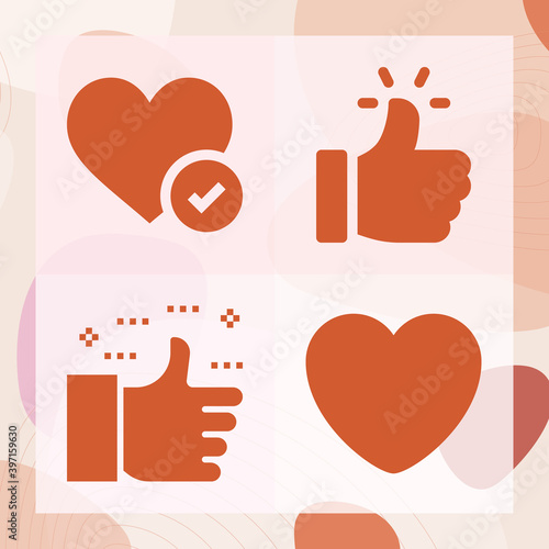 Simple set of equivalent related filled icons