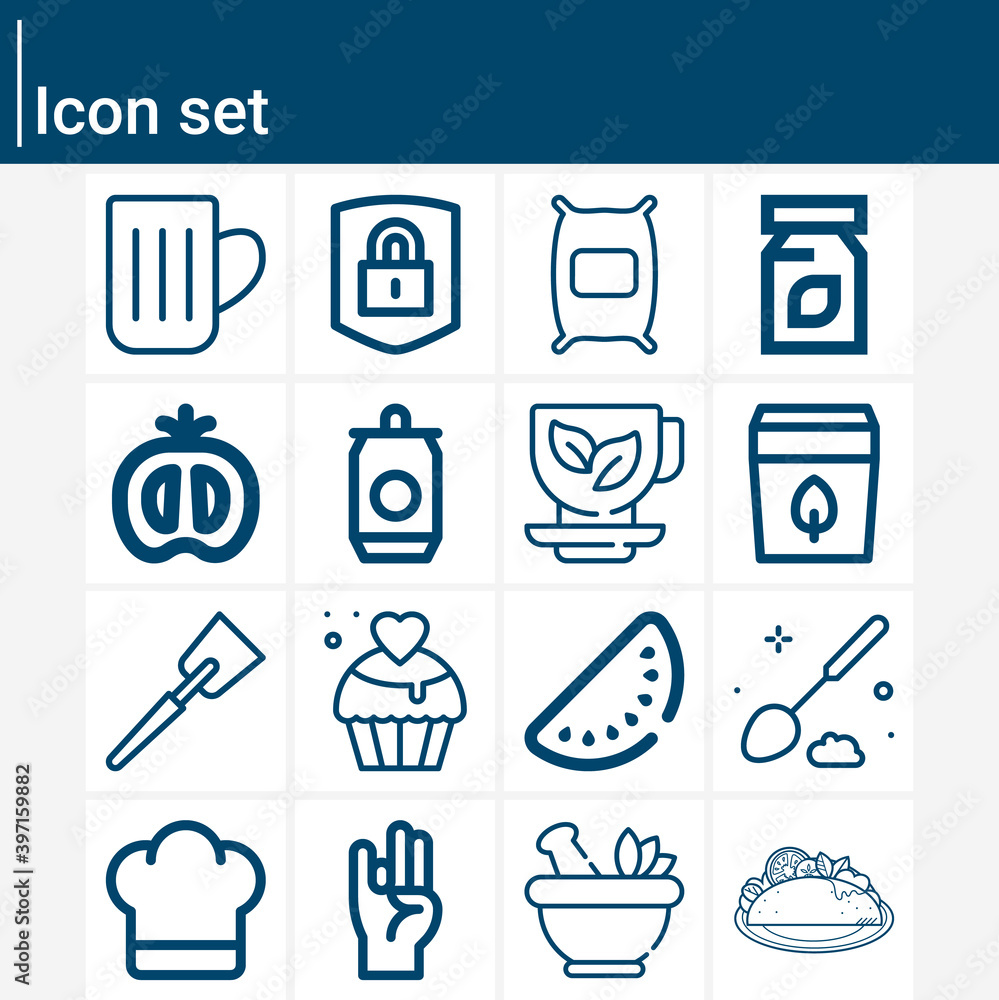 Simple set of food related lineal icons. Simple set of food related lineal icons.