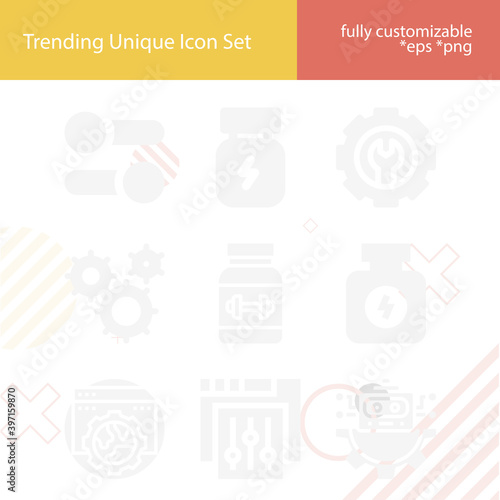 Simple set of realms related filled icons.