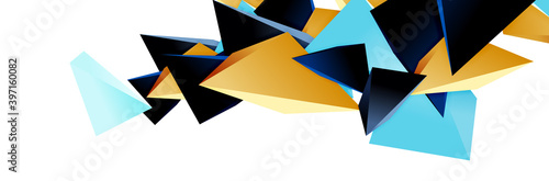 Triangle mosaic abstract background  3d triangular low poly shapes. Geometric vector illustration for covers  banners  flyers and posters and other