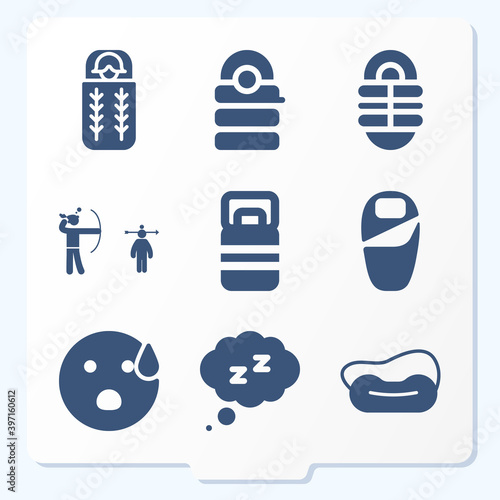 Simple set of 9 icons related to bodily function