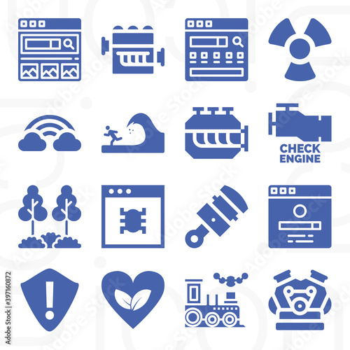 16 pack of causal agent  filled web icons set