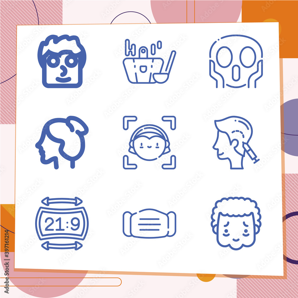 Simple set of 9 icons related to aspect Simple set of 9 icons related to aspect