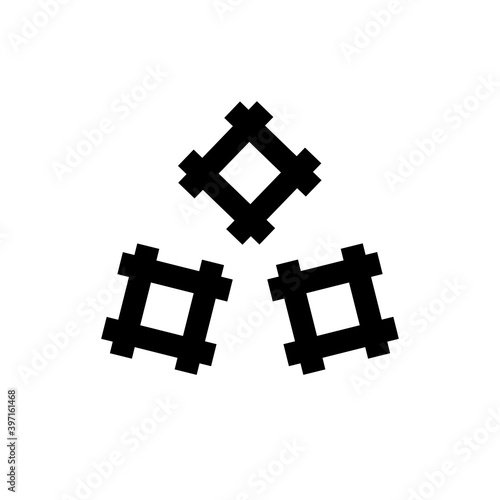 井筒紋・三盛り井筒（みつもりいづつ）/ 三つ盛り寄せ井筒（みつもりよせいづつ）