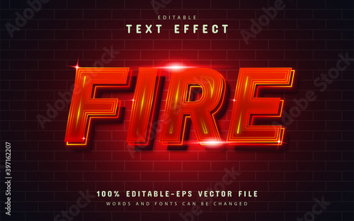 Fire text effect with red gradient