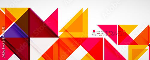 Geometric abstract background. Techno color triangle shapes. Vector illustration for covers, banners, flyers and posters and other designs